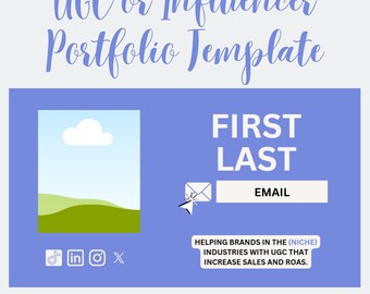 UGC Portfolio Template for Canva | Influencer Media Kit | Marketing Portfolio | Editable Social Media Showcase | Content Creator Template