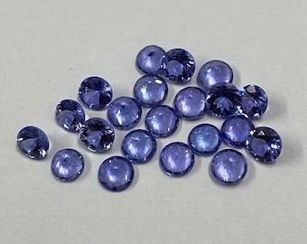 10 pcs, AAA Quality Natural Blue Tanzanite 2x2mm Round Cut Faceted Loose Gemstone For Jewelry