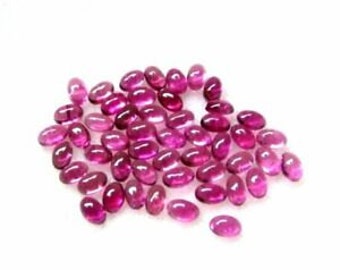Naturalny różowy turmalin owalny, płaski kaboszon, 5 x 7 mm do biżuterii