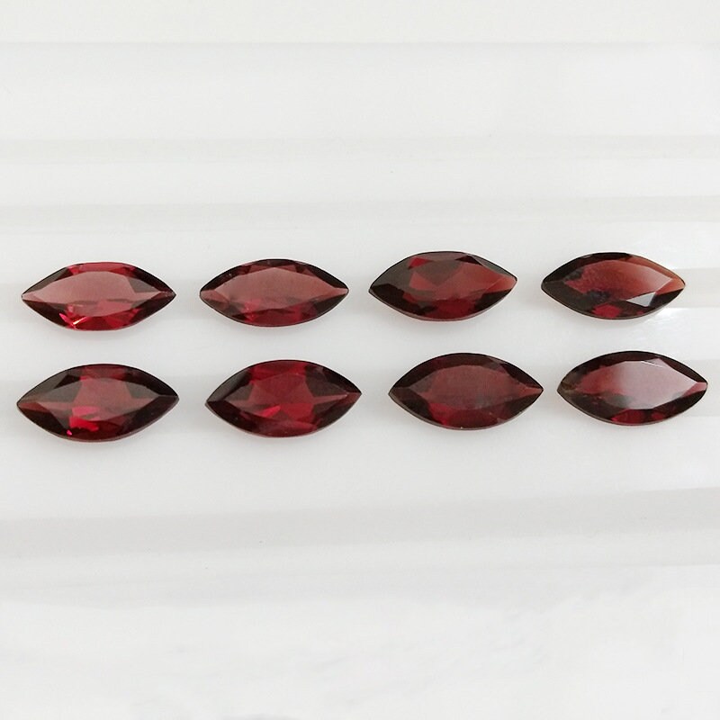 5x10mm VS Quality Loose Gemstone Natural Red Garnet Faceted Cut Marquise 2x4mm 