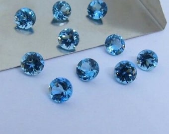 3.5 mm / 4.5 mm / 5.5 mm Natürliche Schweizer Blautopas Runde Facettierte Cut Lose Edelstein für die Schmuckherstellung