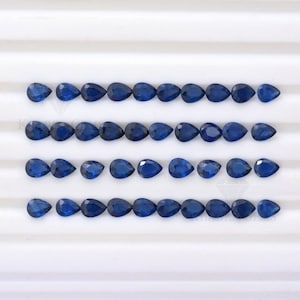 Zafiro azul natural de corte pera, piedra preciosa suelta facetada de 3 x 4 mm/3 x 5 mm/4 x 6 mm para joyería