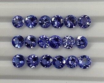 3mm/3.5mm/4mm/4.5mm AAA Quality Natural Blue Tanzanite round cut faceted loose gemstone for jewelry