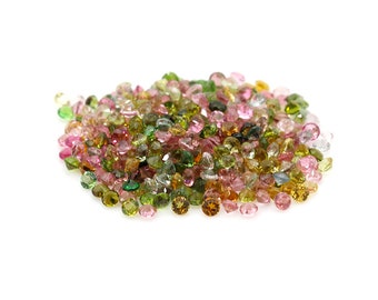 10 pcs. lot Natural Multi Tourmaline 2x2mm round cut faceted loose gemstone for jewelry