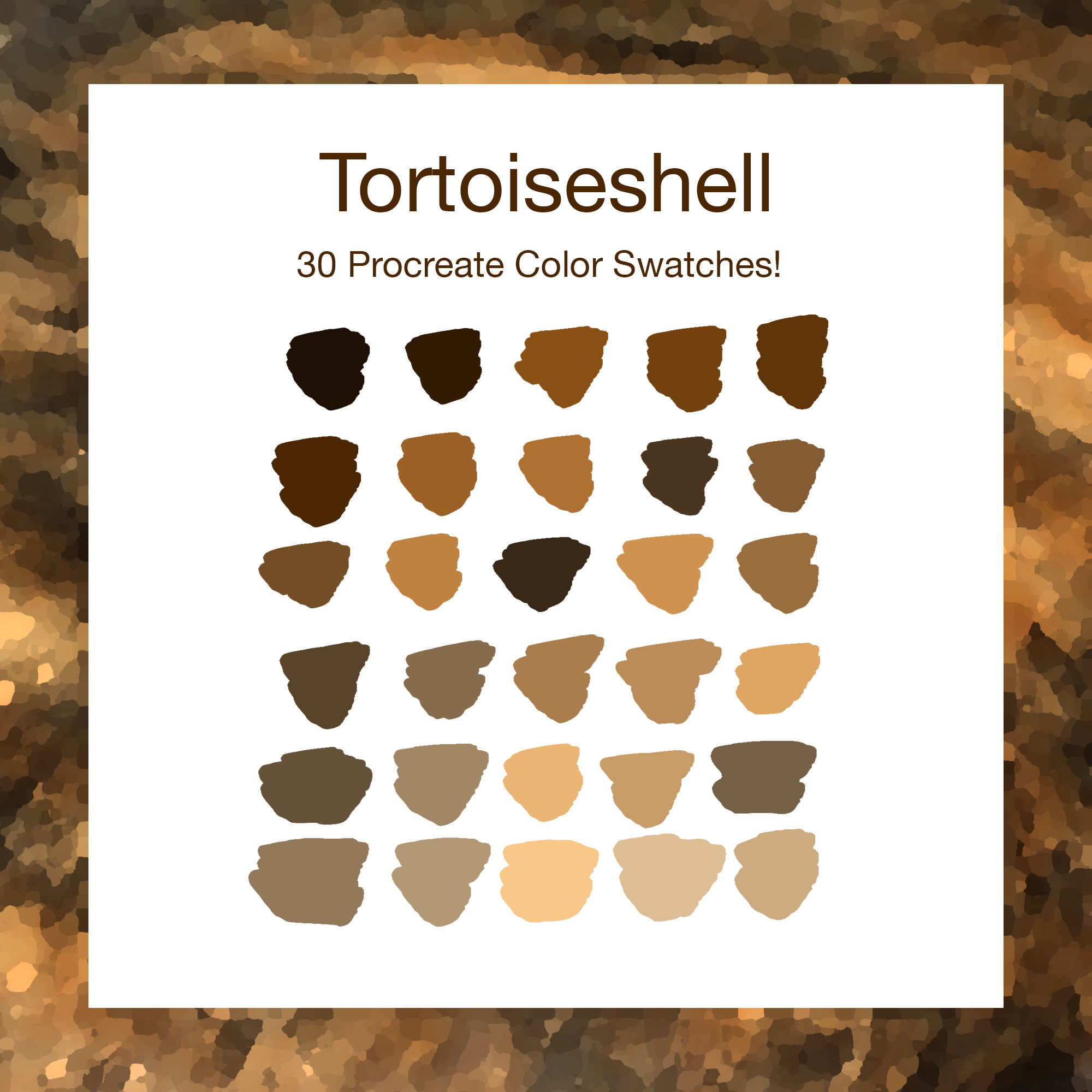 Tortoiseshell Procreate Palette, 30 Procreate Color Swatches Etsy