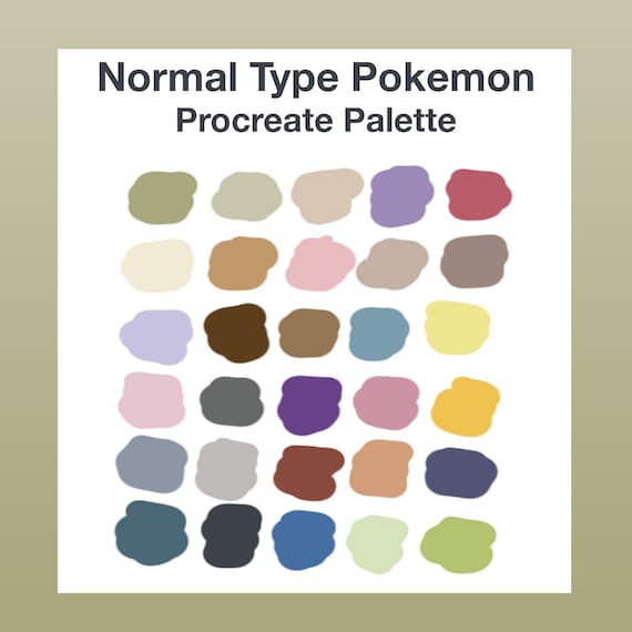 Normal Type Pokemon Procreate Palette Pokemon Inspired Etsy Finland