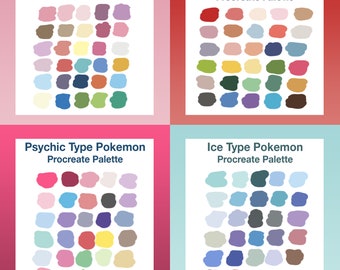 Pokemon Type Colors Procreate Megapack Pokemon (Instant Download