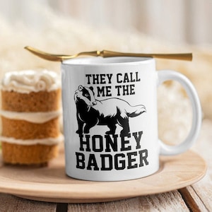 Funny Honey Badger Mug Team Honey Badger Ratel Marten Badger Gift Badger Illustration Cute Animal - White Coffee Cup
