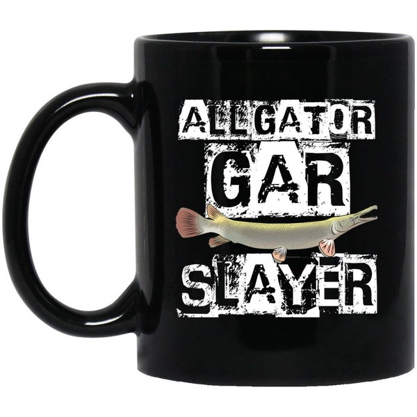 Funny Lake Fishing Mug Black Alligator Gar Fishing Gift for Men Game Fish Florida Fish Coffee Mug Freshwater Fishing Mug Gift Dad Grandpa