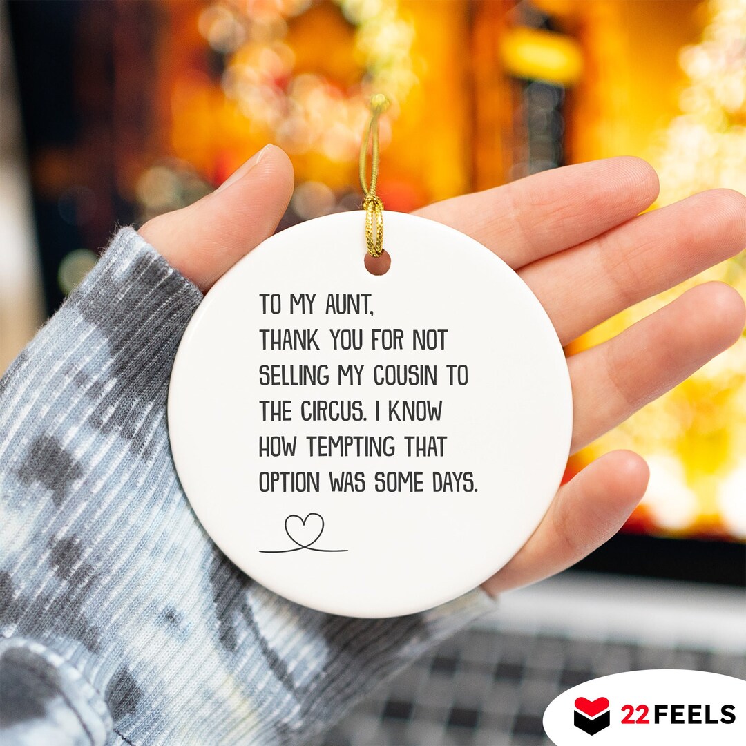 Aunt Gift Christmas Ornament Tree Decoration Womens Xmas Present From ...