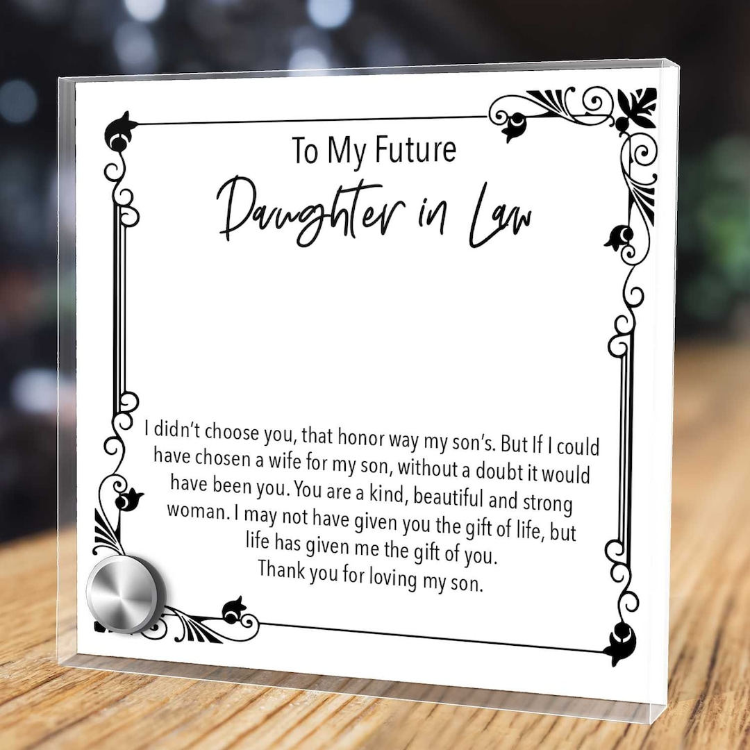Future Daughter in Law Wedding Gift From Mother in Law to My - Etsy