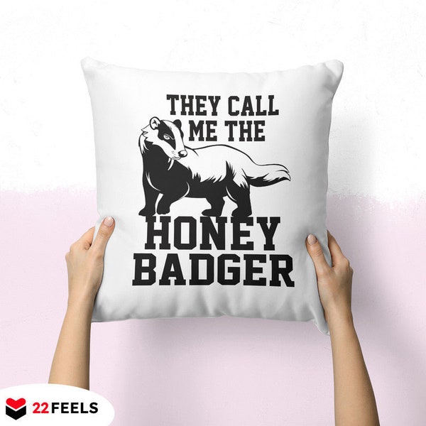 Honey Badger Pillow Team Honey Badger Ratel Cushion Marten Pillow Badger Gift Men Women Badger Illustration Cute Animal Pillow Decor