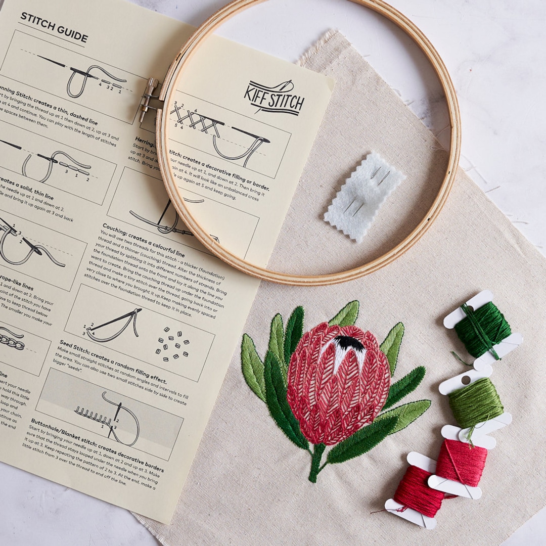 Protea Embroidery PDF Etsy