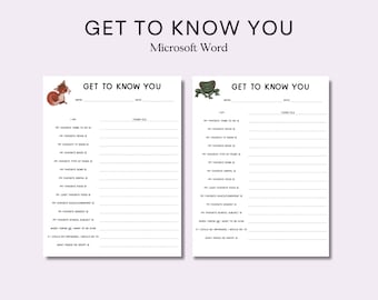 Editable Get to Know You Worksheet. Digital Classroom Worksheet. Team Activity. Get to Know Me Worksheet. First Day School Worksheet