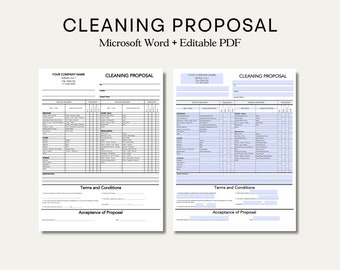 Cleaning Service Proposal. Cleaning Proposal Template. Business Cleaning Service. Cleaning Estimate. Cleaners Estimate. PDF. Word Document.
