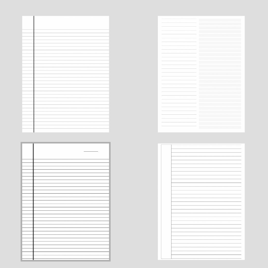 Printable Lined Paper PDF. Wide Ruled Paper. College Ruled Etsy Australia