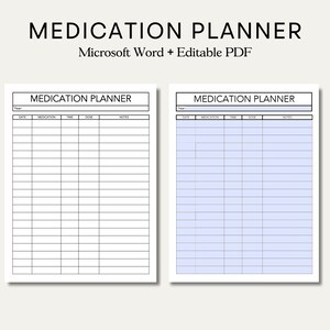 Medication Tracker. Health Log. Medication Log. Health Tracker. Letter Size PDF Format Tracker. Instant Download. Editable PDF Files