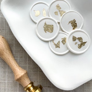 Set of 9 Gold Foil Wax Seals | Wax Seal Stickers | Wax Seal Stamp | Wax Seal Set | Self Adhesive Wax Seal | Premade Wax Seals