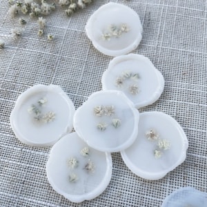 Conjunto de 9 sellos de cera para el aliento del bebé / sellos de cera florales / sellos de cera de flores secas / pegatinas de sello de cera / sellos de cera / sellos de cera prefabricados