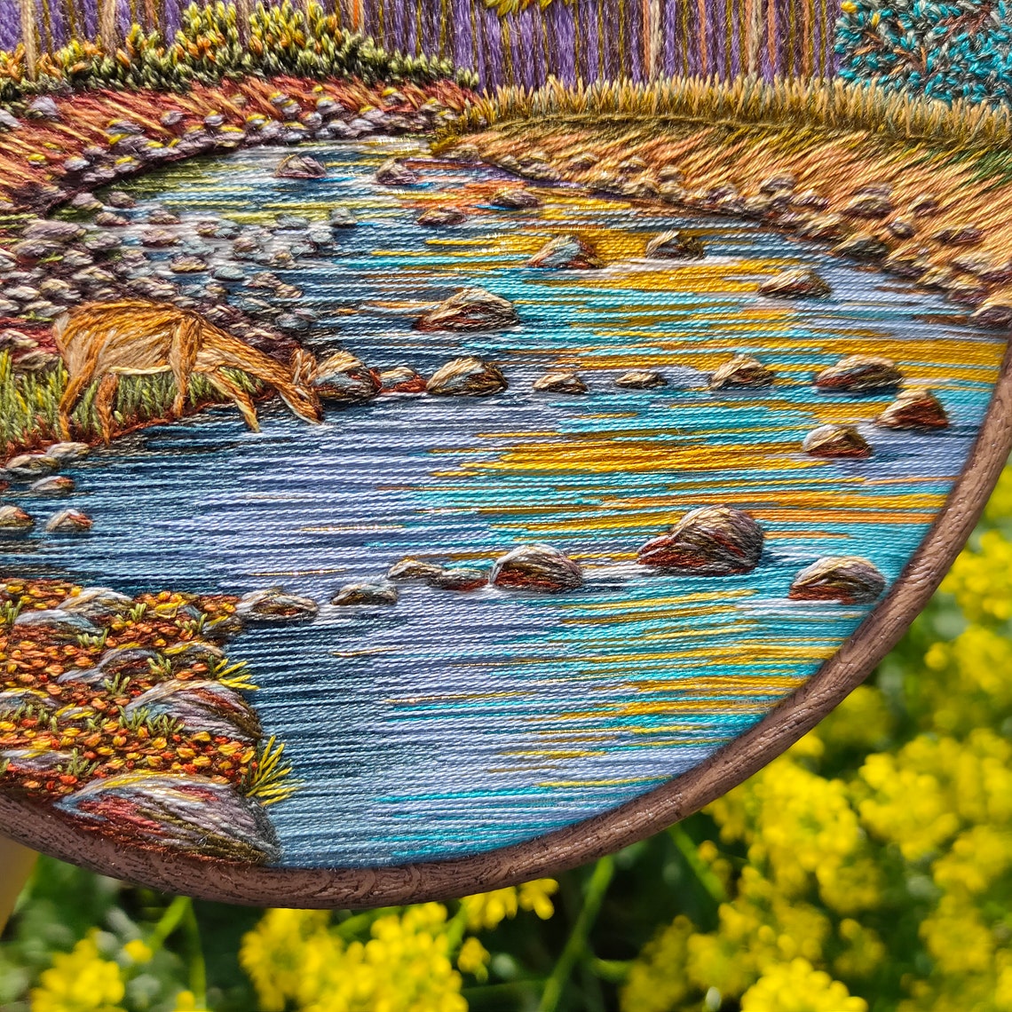 Summer landscape jessecmault thread painting jessecmault art  etsy