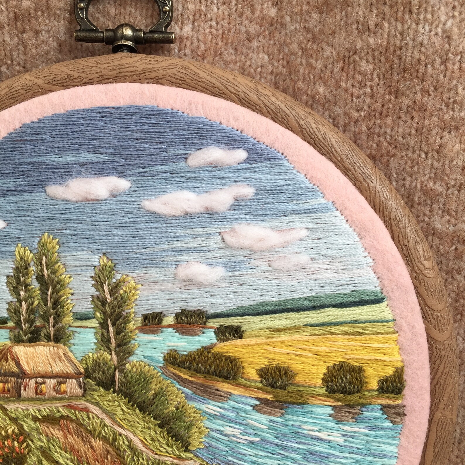 Summer landscape jessecmault thread painting jessecmault art  etsy