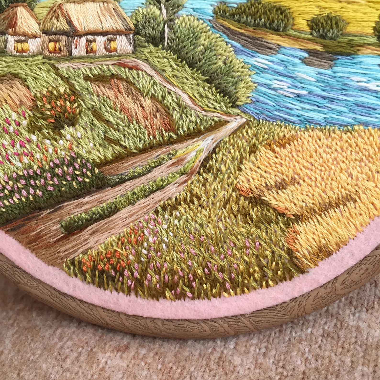 Summer landscape jessecmault thread painting jessecmault art  etsy