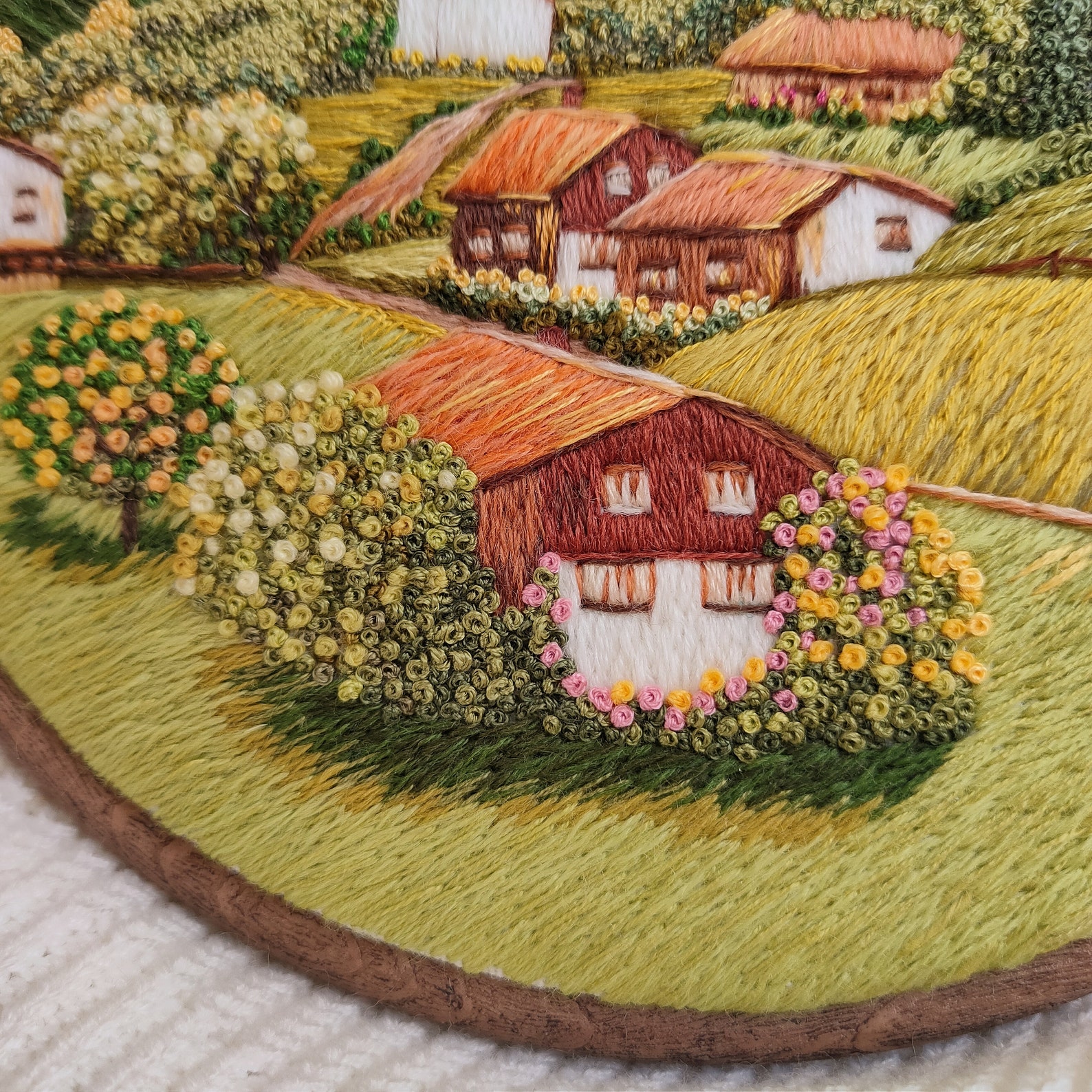 Summer landscape jessecmault thread painting jessecmault art  etsy