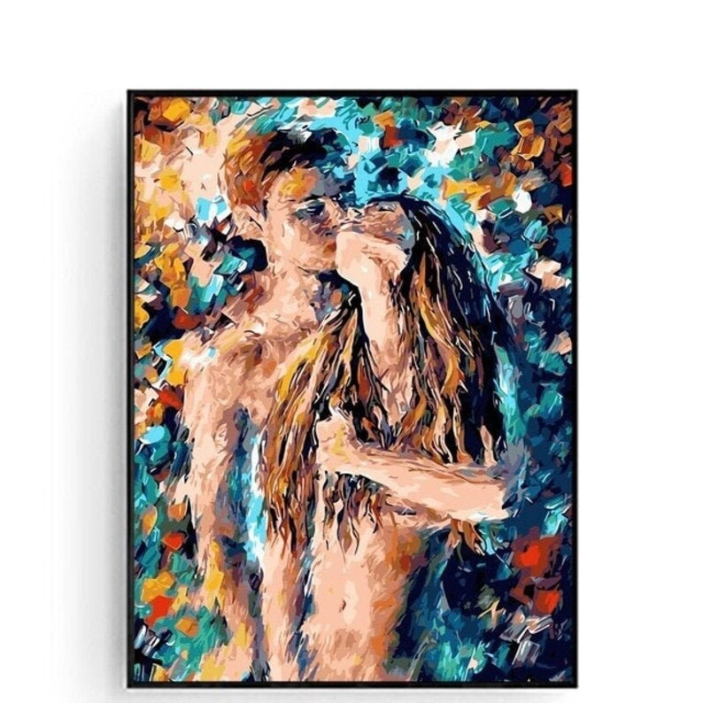 Couple Oil Painting by Numbers Lover Set Painting by Number Etsy