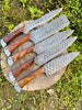 Handmade Damascus Chef knife set, of 5 Pcs Kitchen knives, mothers day gift 