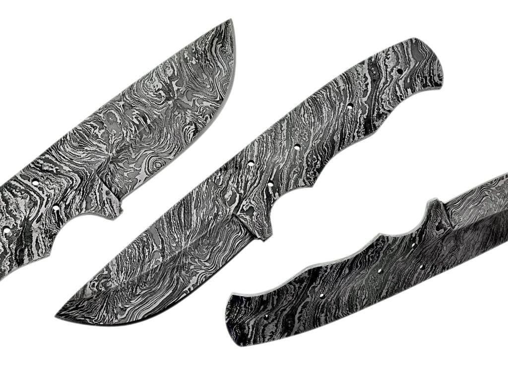  SOGO KNIVES Damascus Knife Making Kit DIY Handmade Knife Kit  Includes Knife Blank Knife Steel Blade, Pins, Knife with Sheath, Handle  Scales for Knife Making Supplies, Knife Steel (STEEL KNIFE