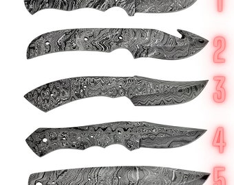 Blank Blade, DIY Knife,Full Tang Damascus Steel,Handmade Fixed Blade| Damascus Blanks|Blanks for knife making|Hunting Knife, Hand Made Knife