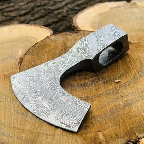 Custom Made Forged Damascus Steel Axe head hatchet viking throwing tomahawk ,Axe Wood Cutting Splitting Chopping Axe Head Only