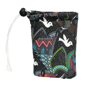 Tribal Rhinoceros Pipe Pouch, Pipe Bag, Nectar Collector Bag, Padded Stash Bag, Stoner Gifts, Smoking Accessories