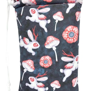 Rabbit Mushroom Pipe Pouch, Large Glass Pipe Pouch, Padded Pouch