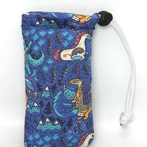 Dragons & Unicorns Pipe Pouch, Glass Pipe Case, chillum case, padded stash bag