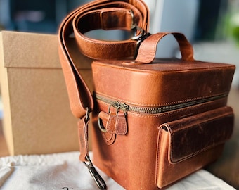 Handcrafted Leather Camera Bag | Unisex Travel Photography Bag