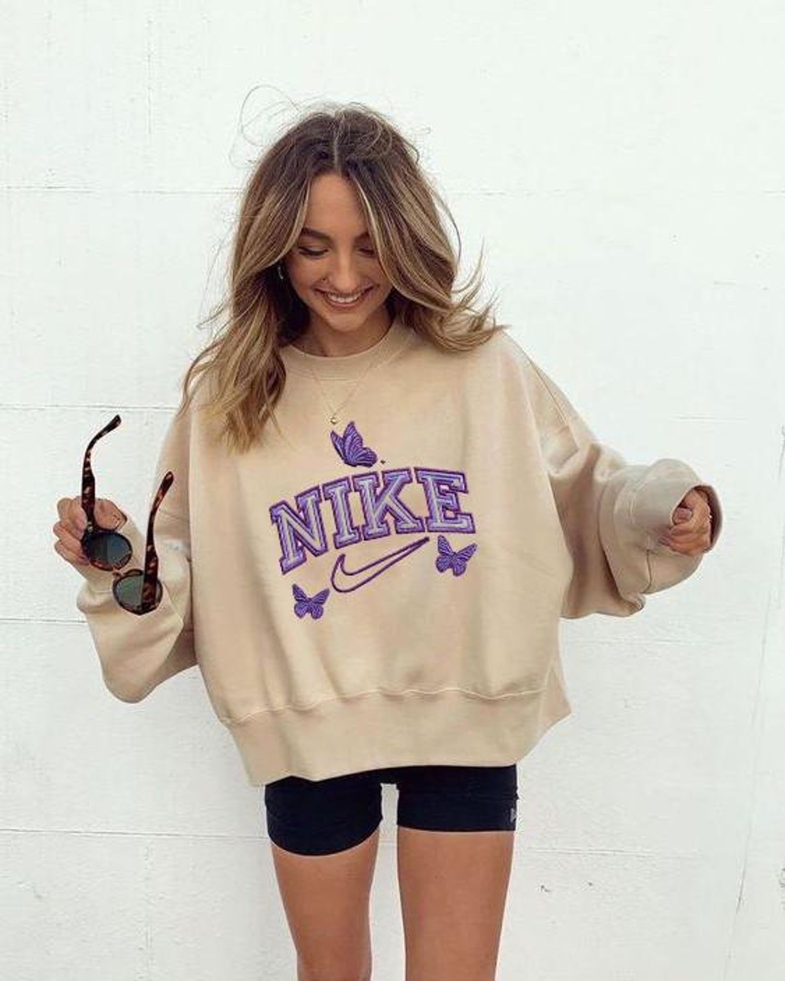 Nike Butterfly Crewneck Sweatshirt Nike embroidered crewneck Etsy