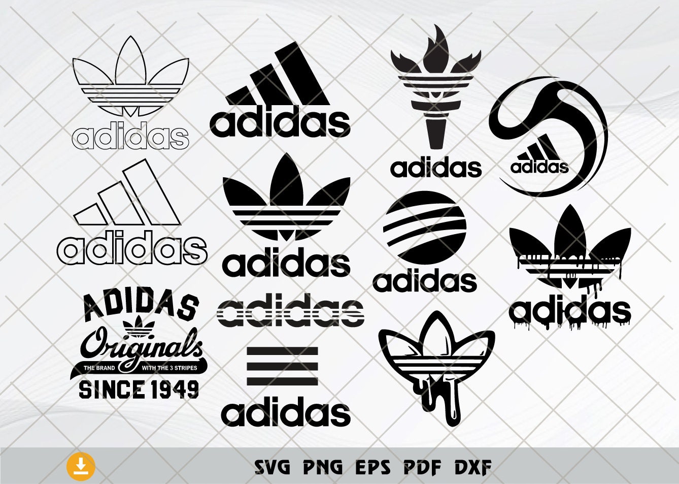 Adidas Drip Logo Dripping Bundle Set Fashion Brand Cut File | Etsy