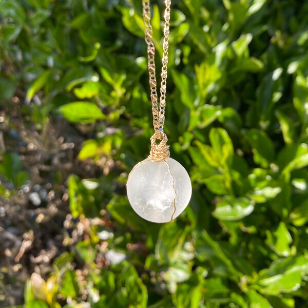 CLEAR QUARTZ Crystal Ball Necklace