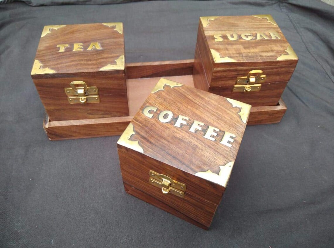 Tea Coffee & Sugar Storage Jars Organised Kitchen 3pcs Etsy Australia