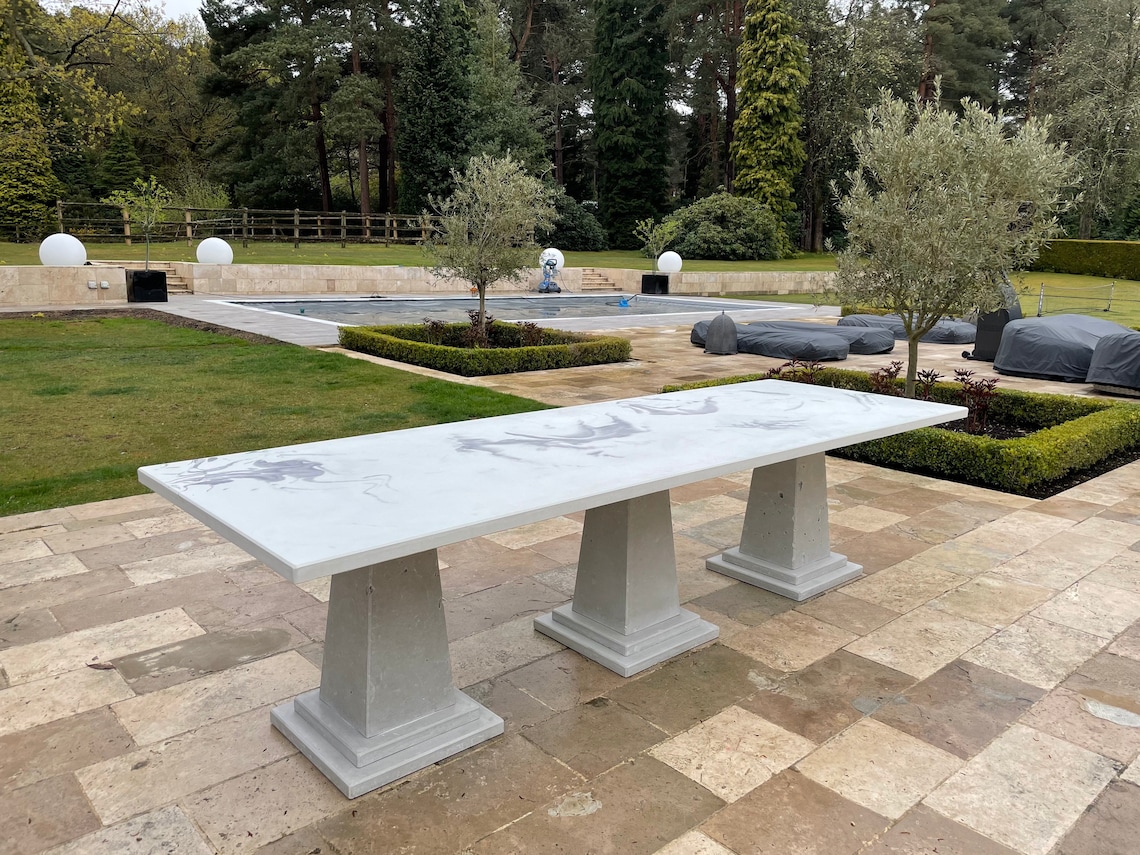 Outdoor Table Concrete Etsy