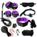 10pc Harness Set - Body Bondage Rope For Women Collar BDSM Restraints Kit for men Hand cuffs Nipple Clamps Whip Couples Sex Toy Kinky Fetish