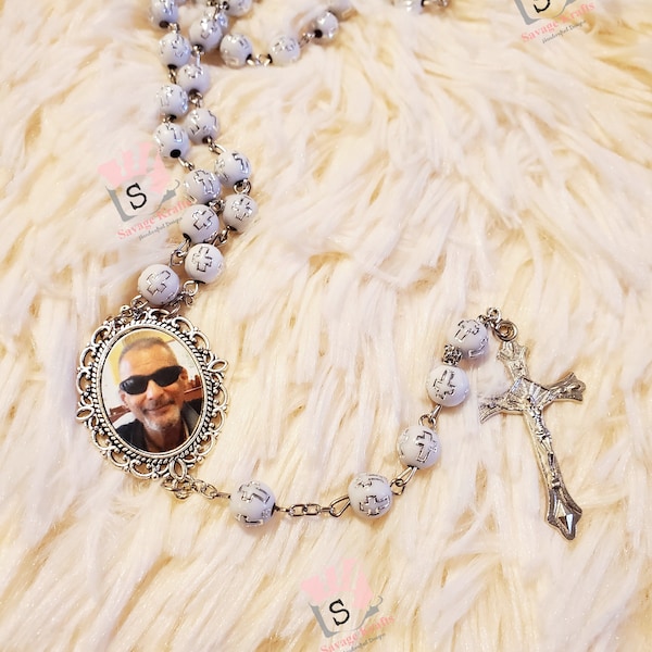 Personalized rosary/ rosary with picture Rosario con foto personalizado, custom rosary, custom rosary with photo memorial rosary Prayer bead