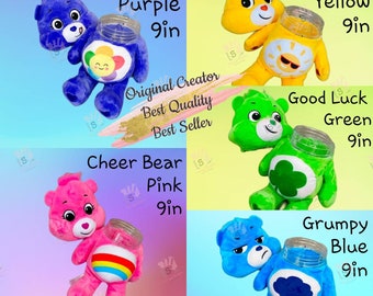 QUALITY Care Bear Stash Buddy/3 sizes/Stash jar/hide money pills candy/secret hiding plain sight/stuffed animal/girlfriend/gift/420/kid/bday