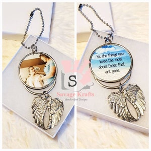 Personalized Angel Wings Key Chain, 2 Sides Pet Photo Key chains, Picture Key Chain, Remembrance Key Chain, Memorial Key Chain, Memory Gift