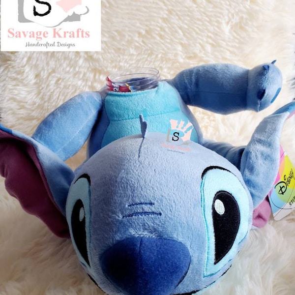 Stitch Stash Buddy/Stash jar/hide money pills candy/ secret hiding/Stash animal/gift/420/bday/birthday/Christmas/stitch plush/ plushie/her