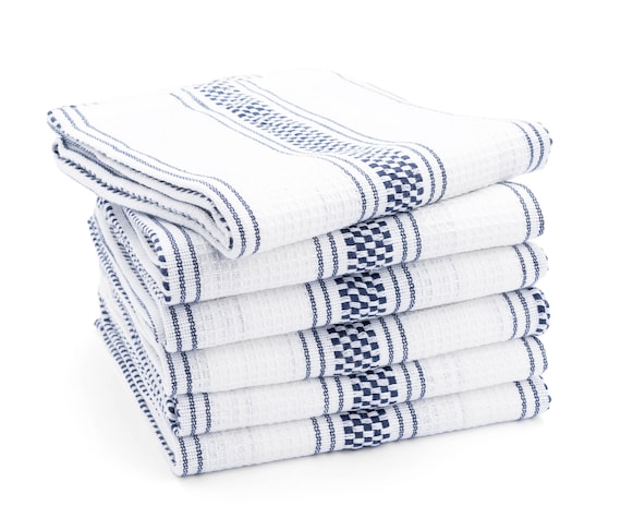 Kitchen Towels Set of 4 Cotton Dish Towels Striped Dishcloths