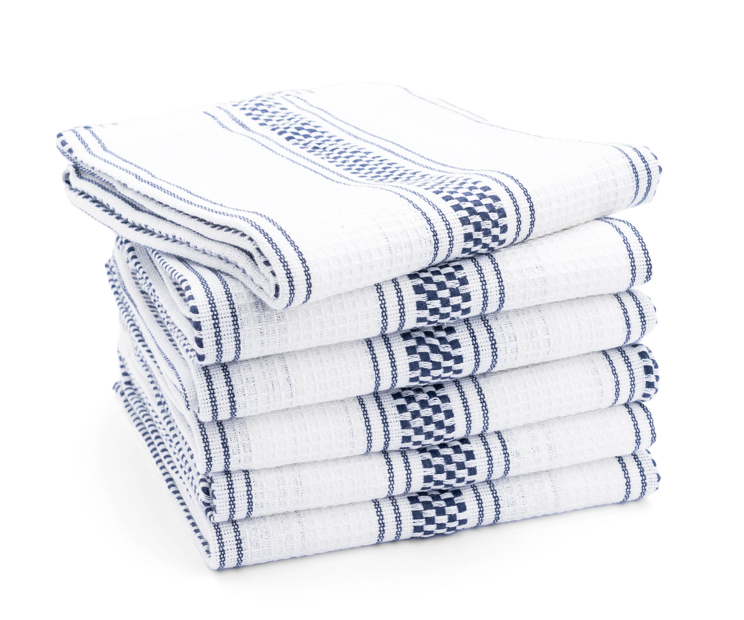 Buffalo Plaid Kitchen Towels - Blue Kitchen Towels - Checkered Tea Towel -  White and Navy Dish Towel - Plaid Dish Towels Grain Sack - Blue Cotton Dish