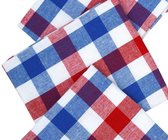 Set of 24 Blue Checkered Kitchen Towels Dish Cloths 100% Cotton