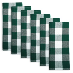 FORTUNE 8 10 Piece Kitchen Towel Set, 100% Cotton Stripes & Plaids